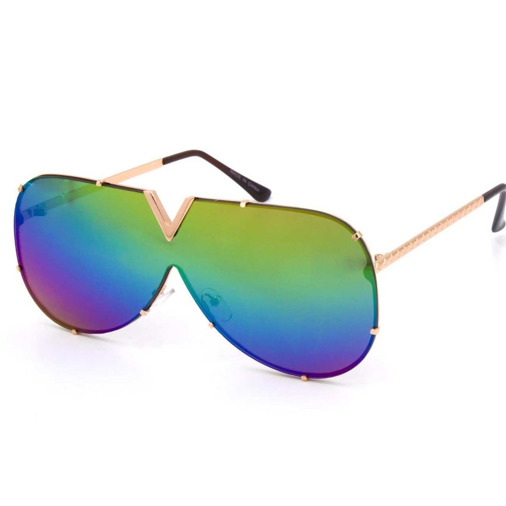Sunglasses Womens Men Trendy Sun‎ Glasses Oversized Square Flat Lens Metal Frame